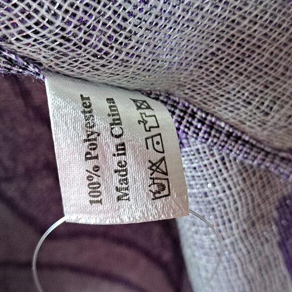 F. C. Purple & Silver Metallic Pashmina Swirl Pattern Reversible NWT - Picture 8 of 10